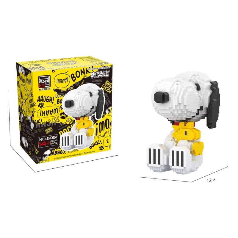 Hengsanhe pequeños bloques de construcción micro bloques de construcción de partículas S050-S055 snoopy serie de anime de dibujos animados de una sola pieza de entrega