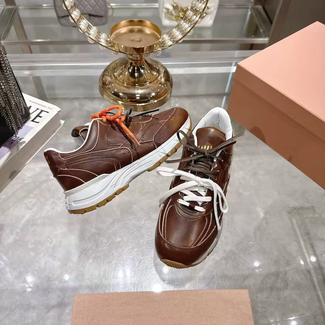Высокая версия 2025 Miujia новые кроссовки в американском стиле «dad shoes», ретро спортивные повседневные, европейская версия, универсальные dad shoes