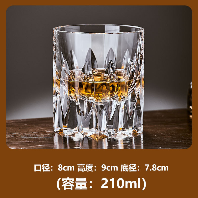 Fabricante al por mayor whisky tallado a mano pulido a mano taza de cristal tallado Rockefeller taza de vino K9 taza de cristal