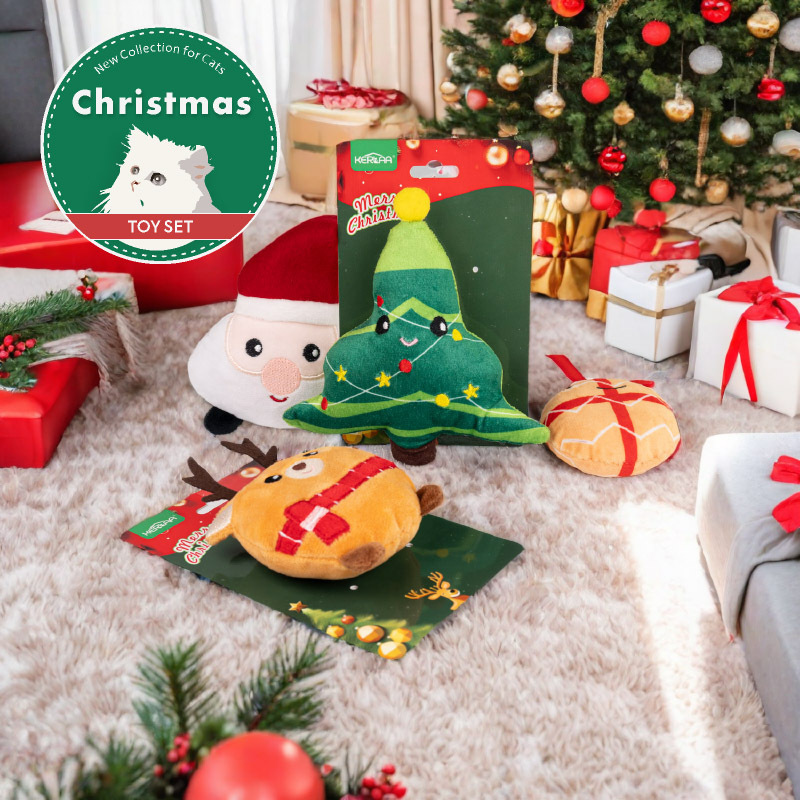 Christmas Cat Toys Plush Boredom-Relief Self-Entertainment Cat Teaser Stick Pet Cat Supplies Manufacturer Wholesale Kitten Christmas Limited Edition