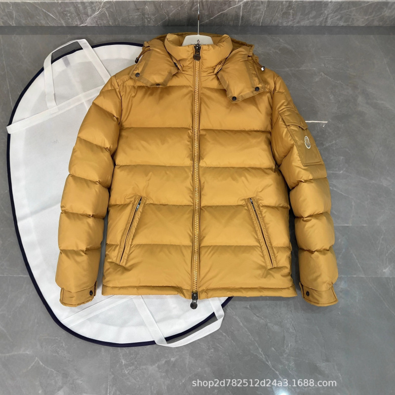Correct Version m Home 25Fw New Classic Matte Maya Single-Label Logo Hooded down Jacket Warm Couple Style