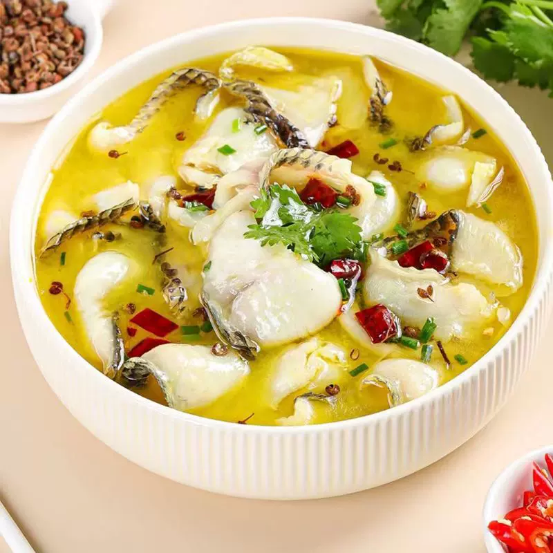 懒人菜金汤酸菜鱼半成品加热即食免浆黑鱼片水煮鱼家庭装厂亚马逊