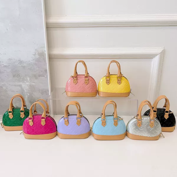Foreign Trade New Chain Children's Bag Boys and Girls Shoulder Bag Fashion Contrast Mini Shell Shaped Children's Crossbody Bag
