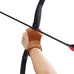 廠家直供 弓箭護手 傳統反曲弓護手套箭台射箭射擊運動護具黑棕色