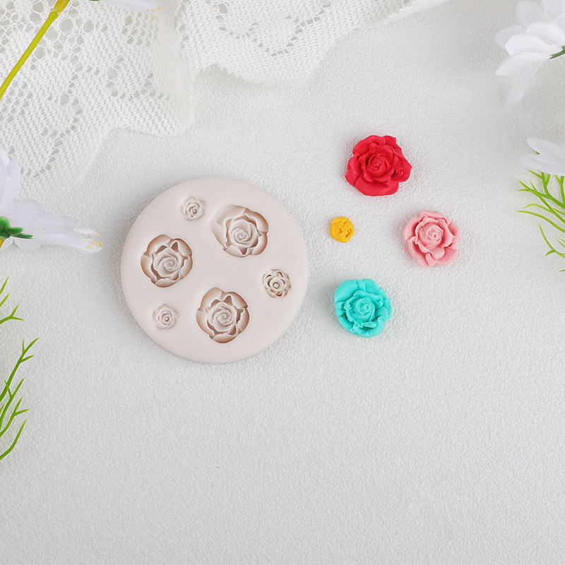 Rosas de hoja de silicona molde de cinta magnética mousse pastel de chocolate aromático decoración accesorios de goteo