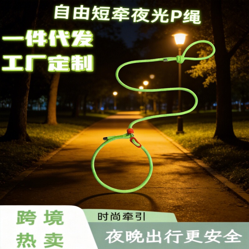 Glow-In-The-Dark Integrated Dog Leash and Harness for Small and Medium-Sized Dogs, Anti-Pull, Anti-Escape, Wholesale in Stock