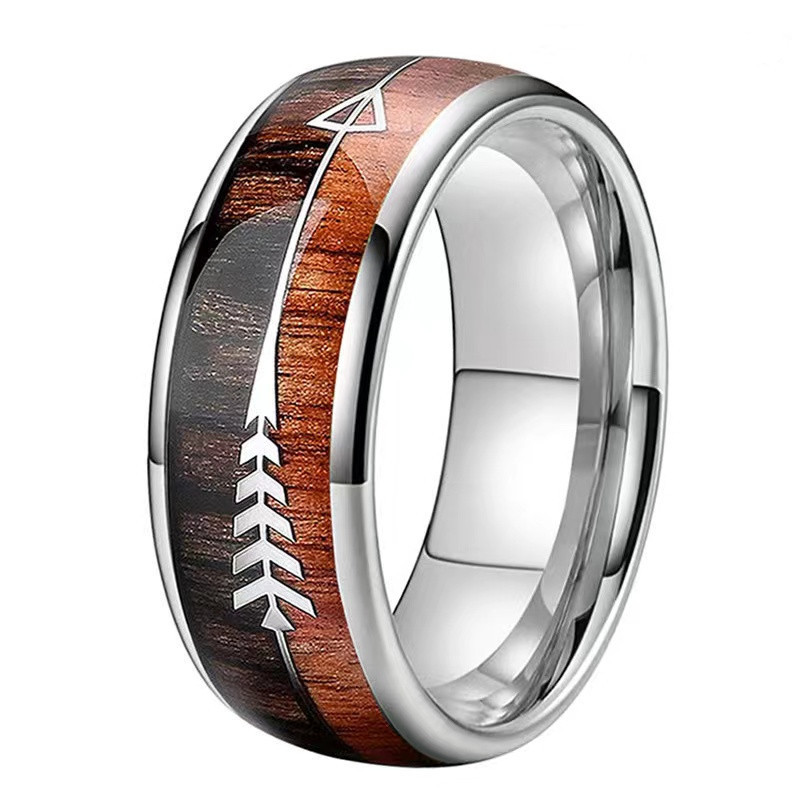 Retro Vacation Color Block Titanium Steel Men's Rings Men Band Rings display picture 3