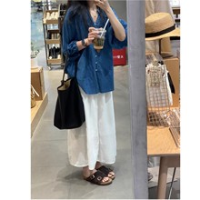 韩版宽松洋气减龄灯笼袖防晒衬衫女2025新款夏季薄款透气外套上衣