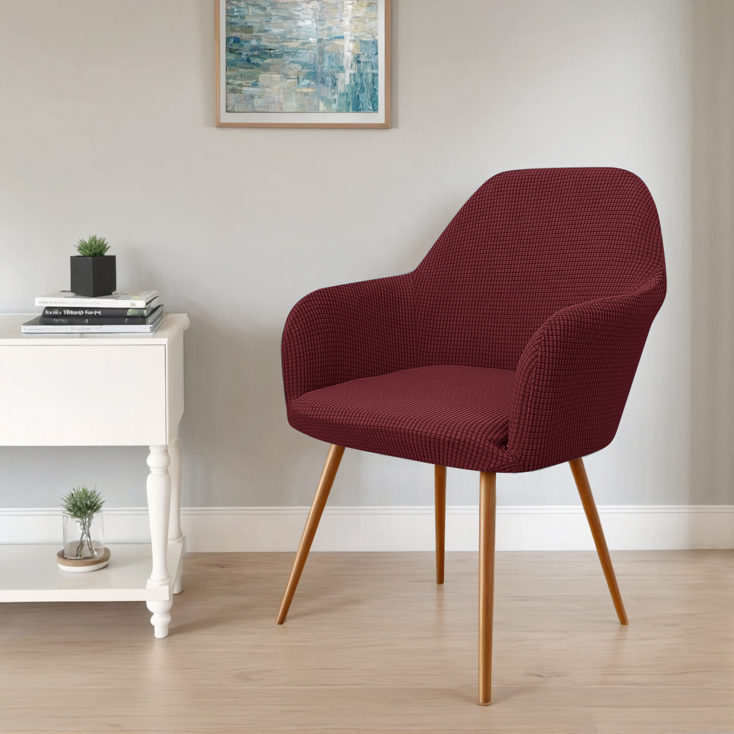 Transfronterizos sólidos elásticos agitando vello nuevo cubierta de silla arqueada polvo resistente al desgaste de alto pasamanos de maíz cubierta de silla de forma especial