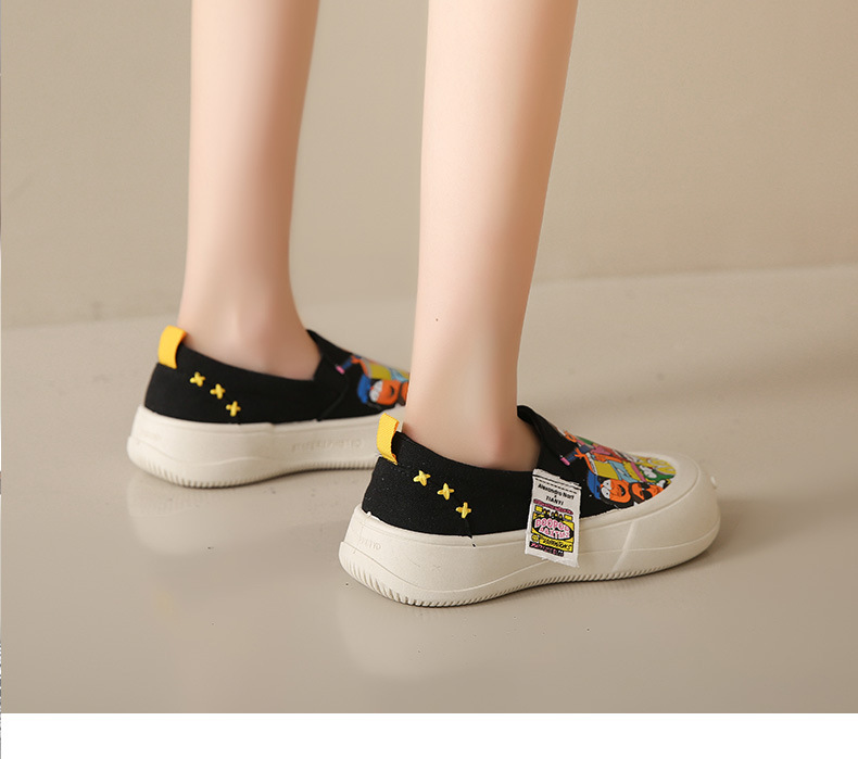 Women's Casual Sports Cartoon Round Toe Canvas Shoes display picture 6