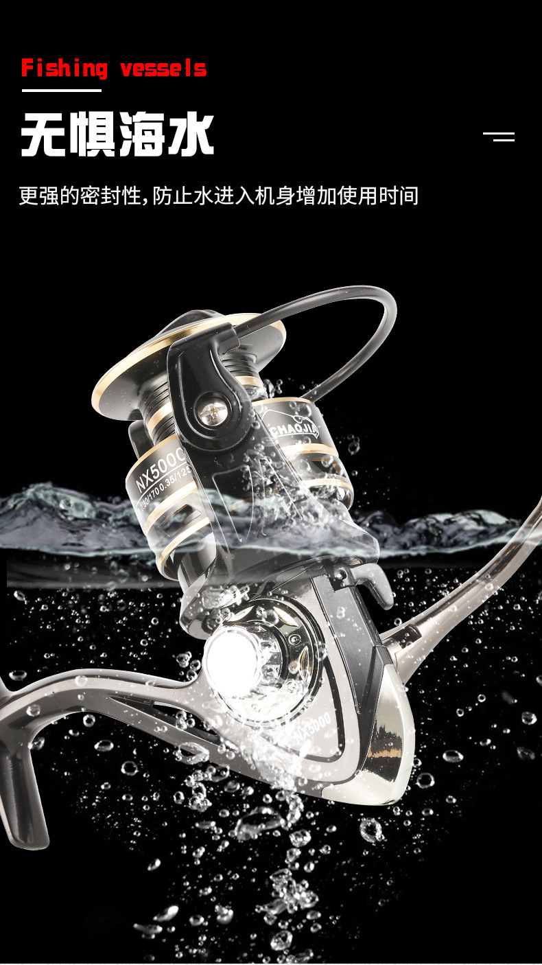 渔轮批发纺车轮 不炸线全金属斜口左右手摇把纺车轮远投路亚鱼轮