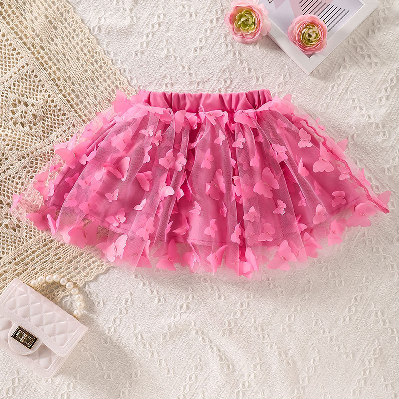 2024 verano nuevas niñas niños convexo Tutu conejo red de encaje plectada mariposa princesa falda de busto