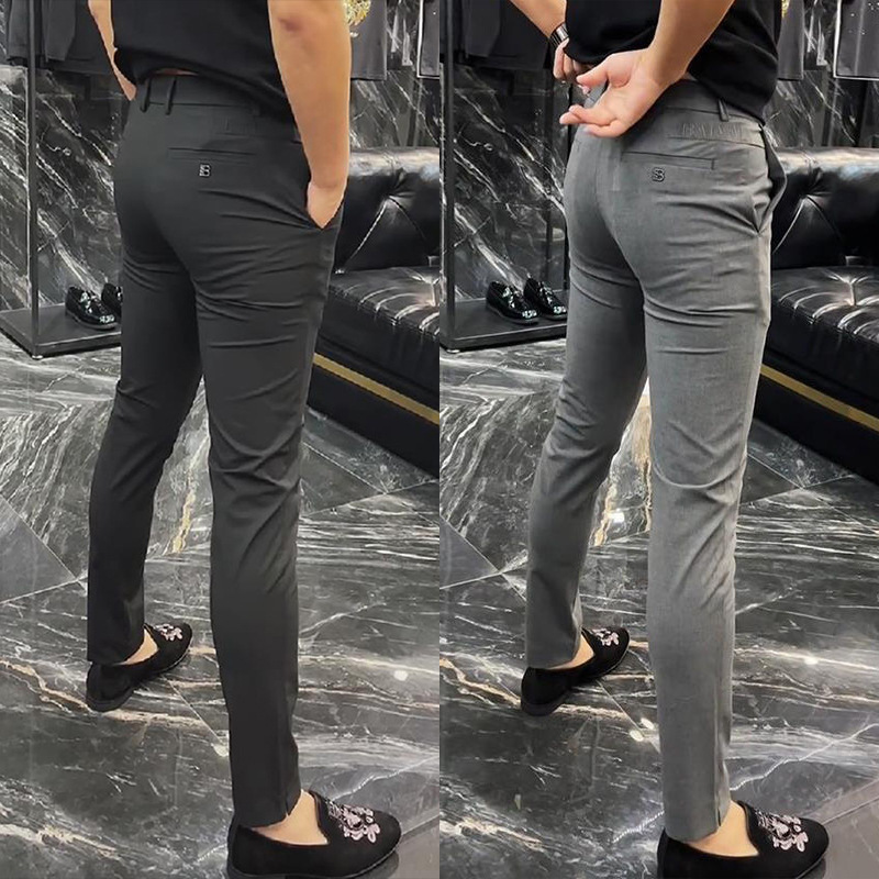 [Calidad de TikTok] Primavera y otoño nuevos pantalones casuales de los hombres pantalones de traje de negocios estiran todos los Pantalones rectos delgados