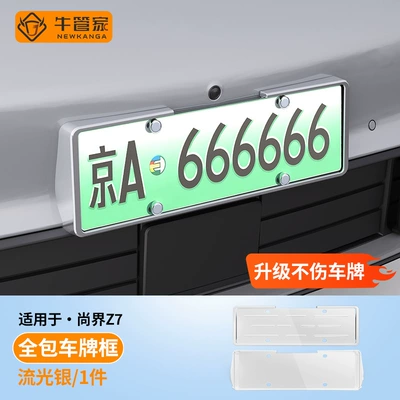 License plate holder/license plate holder: coverage and protection for the license plate - shimmering-silver