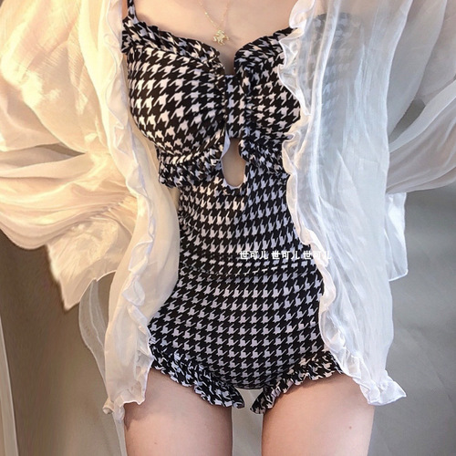 Women's  New Style One-piece Swimsuit Covering Stomach, Slimming, Sexy, Pure Desire Style Hot Spring INS Wholesale