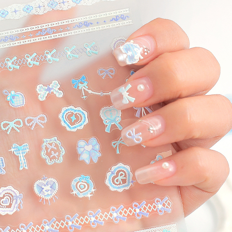 Carta de los amantes Mini pegatinas en relieve de encaje arco pegatinas pequeñas pegatinas de caso de teléfono móvil pegatinas de manicure diy