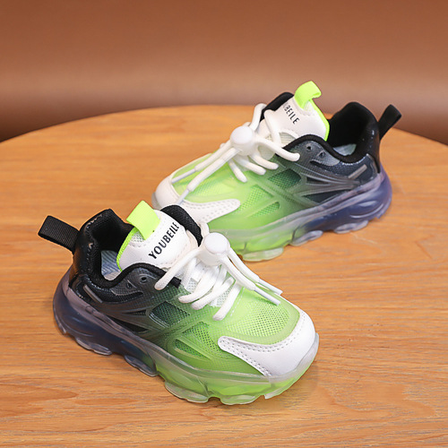 Children's sports shoes for girls spring and autumn breathable jelly shoes gradient color running shoes boys student shoes luminous casual