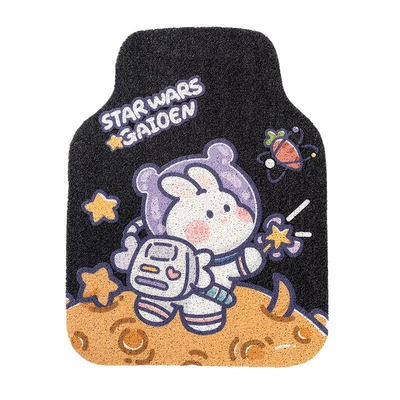 Cartoon car foot mat washable single piece cute girl's car anti-dirty scratch floor mat wire ring foot mat (Avtomobil döşəmə paspasları) - wire-loop-rabbit-astronaut-front-foot-pad-1-front-foot-pad-5064-rear-foot-pad-5050