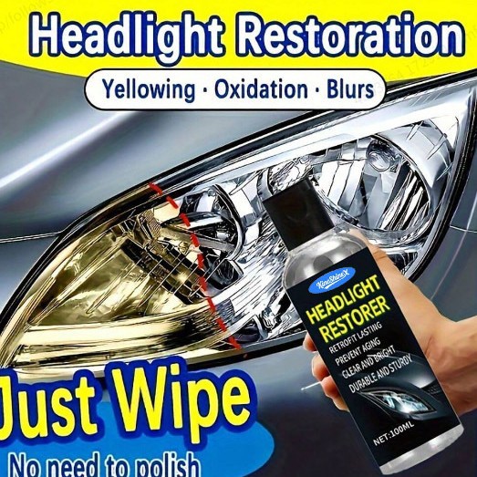 汽车大灯翻新修复液免打磨车灯老化发黄清洗剂灯罩镀膜抛光乳蜡