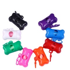 Pet Bone-Shaped Trash Can Dog Outing Poop Bag Dispenser Trash Bag Storage Box Printed Logo Factory