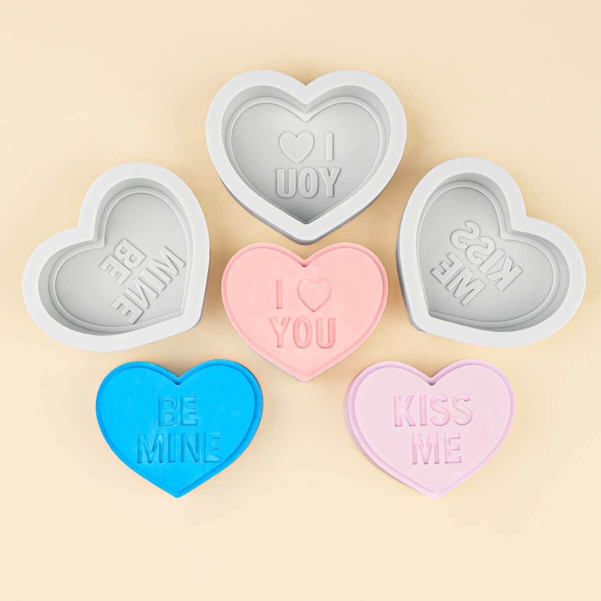San Valentín letras amor jabón hecho a mano molde de silicona fondant mousse de chocolate molde de pastel molde de vela de aromaterapia