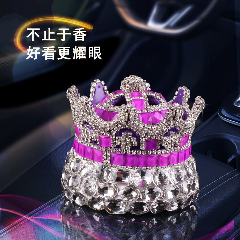 Diamond Crown Car Perfume Sleeve Accessories for Women Accessories for Cars Fragrance Glass Fresh