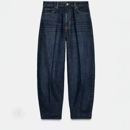 Bm&Md&Za New Summer Women's Clothing European and American Style Fashionable Casual High-Waisted Barrel-Shaped Jeans 6840291