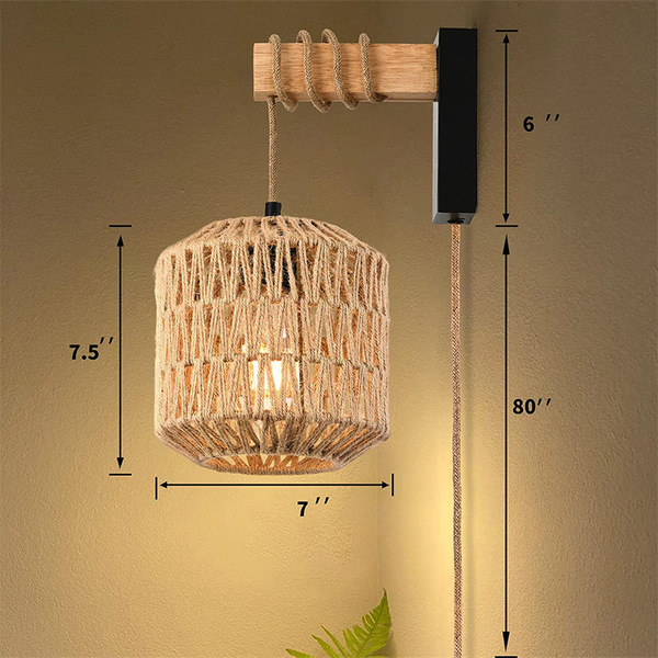 Retro Japanese sconce for bed for living room