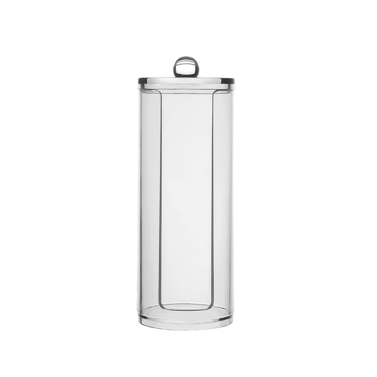 桌面防尘带盖化妆棉收纳盒圆形卸妆棉透明PS梳妆台化妆品收纳整理