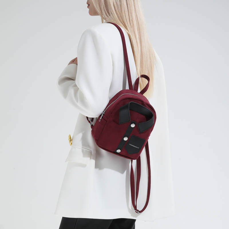 Diseño coreano nicho sensación de personalidad camisa mochila pequeña y ligera mochila de mujer casual de moda bolsas de mujer de comercio exterior