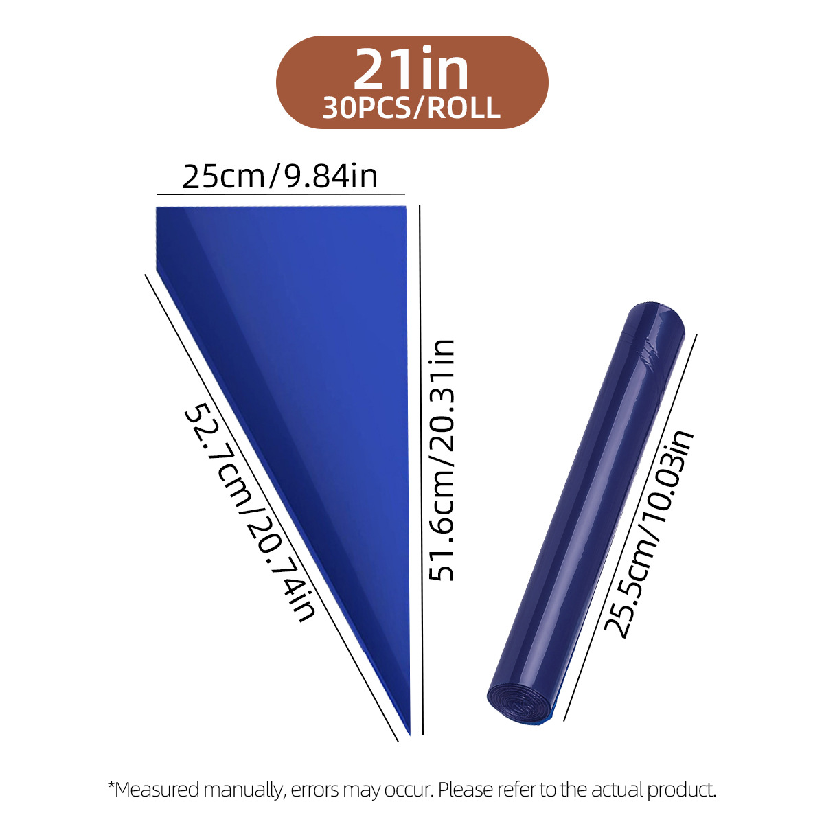 Transfronterizos azul oscuro enmarcado en bolsa de flores LDPE desechable enmarcado en bolsa de flores pastel extrusión bolsa de flores bolsa de crema herramienta de horneado