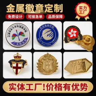 定制各类金属徽章订做烤漆学校校徽活动厂家卡通动漫胸牌胸针勋章