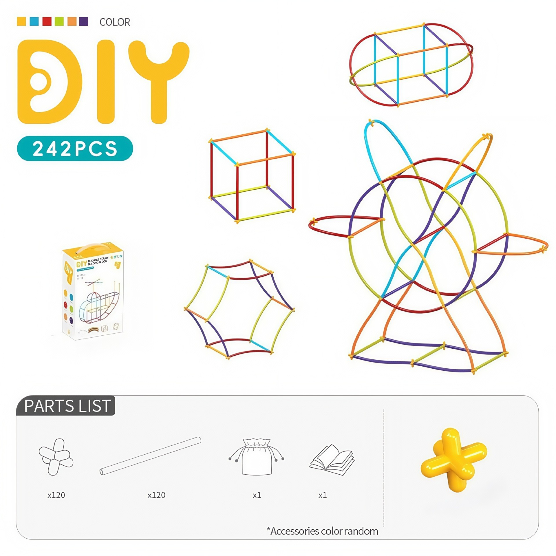 Pipe Hose Splicing Straw Building Blocks Assembly Building 4D Game House Kindergarten Kidsren's Educational Toys