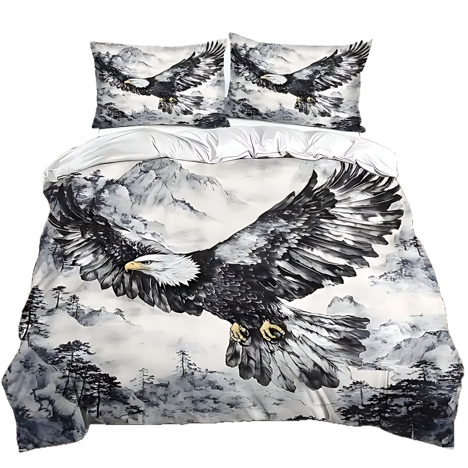 TUME / JIT Transfronterizo Textile Home Eagle tema impresión digital 3D edredón conjunto de ropa de cama fuente fabricante