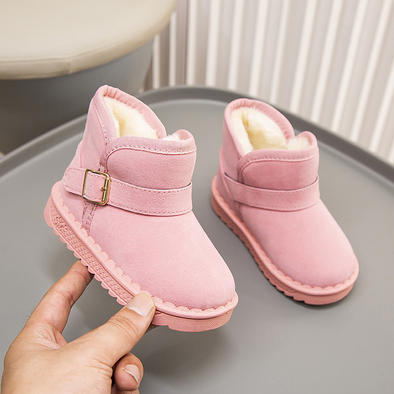 Bottes d'hiver pour filles et garçons 2024 pour enfants, chaussures en coton épais et pelucheux pour bébés_voghion.com