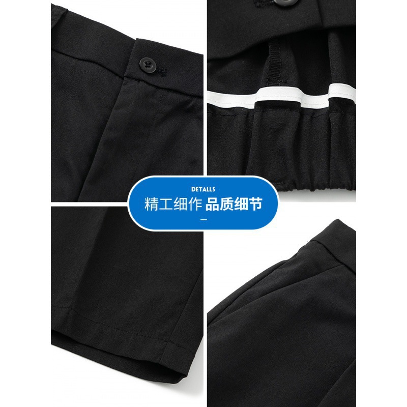 Chorts de traje negro para hombres verano 2024 nuevos pantalones de negocios sueltos pantalones de traje casuales de verano