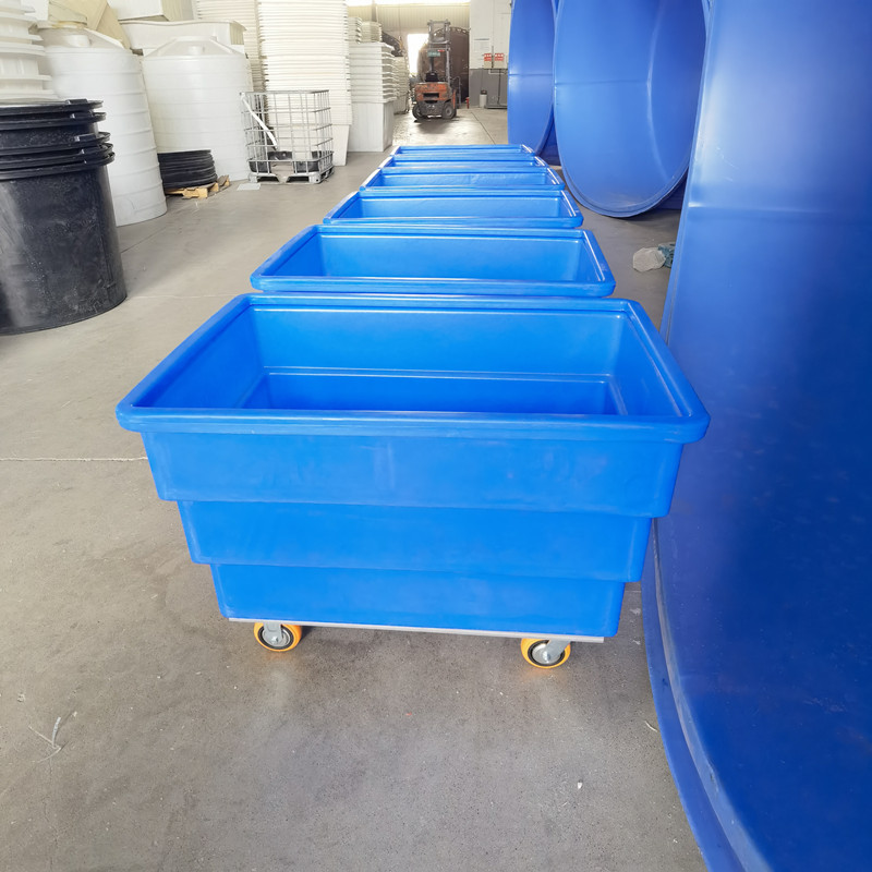 华社高端布草车滚塑宾馆衣物运输推车洗涤收纳车500L异形加工