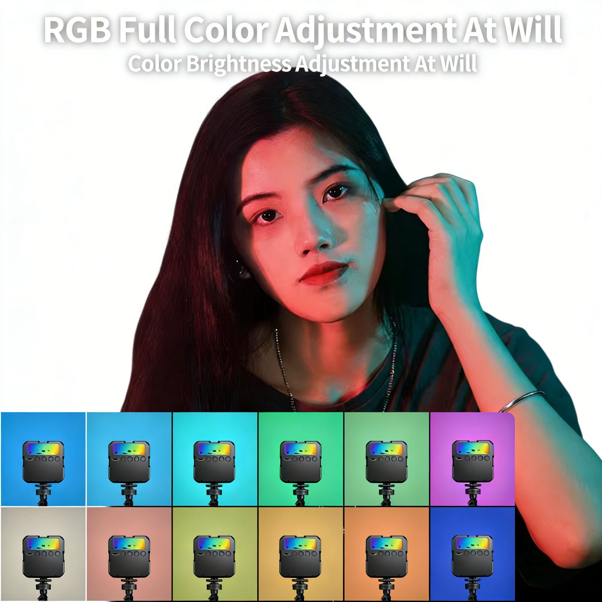 Lámpara de bolsillo mini portátil de tofu portátil de foto selfie fotográfica RGB iluminación de luz al aire libre image 5