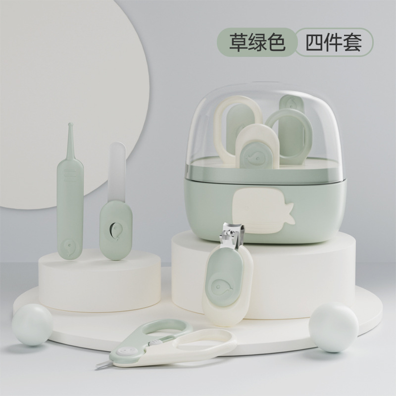 Набор из четырех машинок для стрижки ногтей Bubble Fish в белой и зеленой коробке