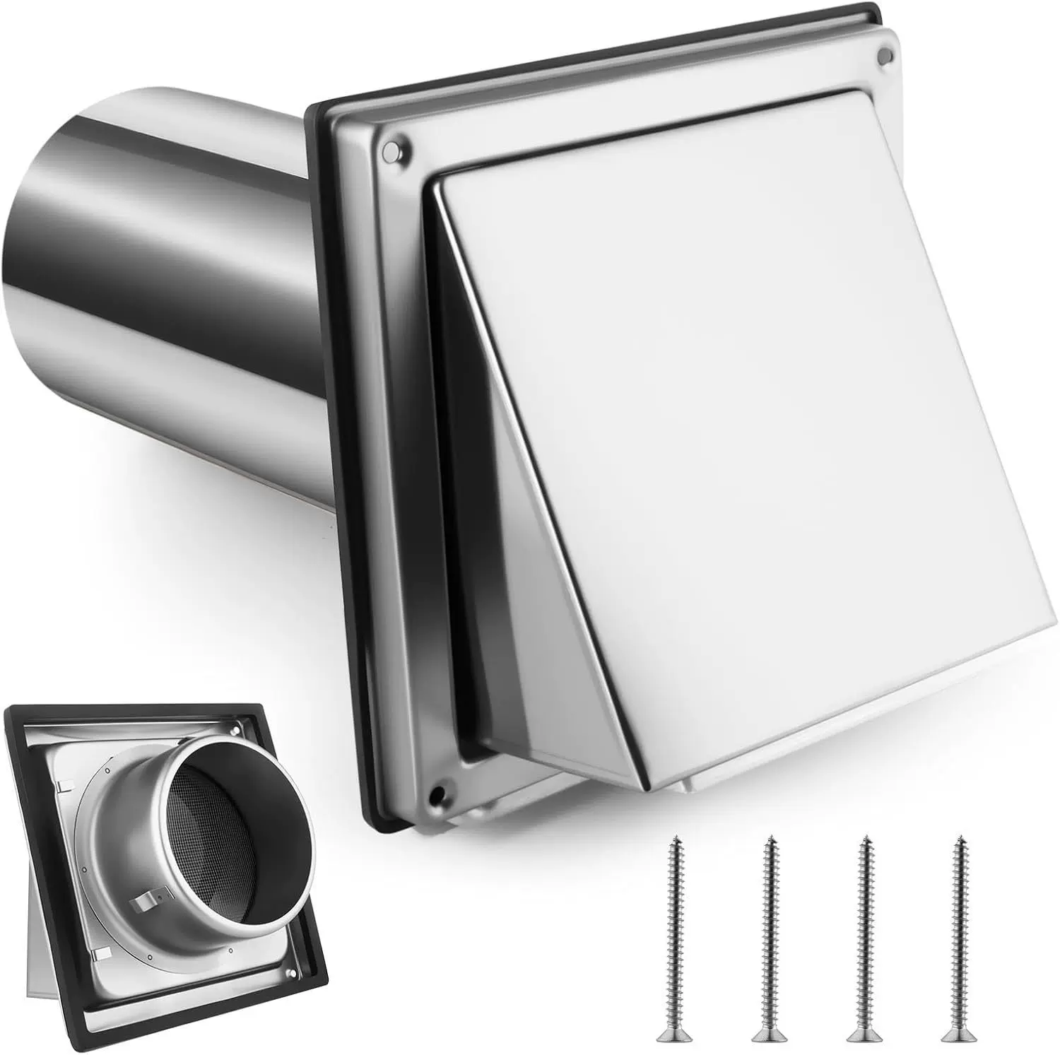 烘干机排气罩防回流通风口盖外墙防风雨不锈钢风帽可拆卸带延长管