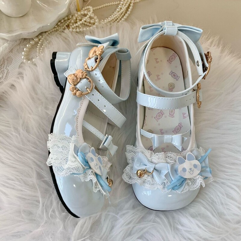 Original Lolita Shoes for Women, Japanese Style Summer Cute High Heels, Round-Toe Lolita Shoes, Chunky Heel Small Leather Shoes for Women Original Lolita Shoes for Women, Japanese Style Summer Cute High Heels, Round-Toe Lolita Shoes, Chunky Heel Small Leather Shoes for Women