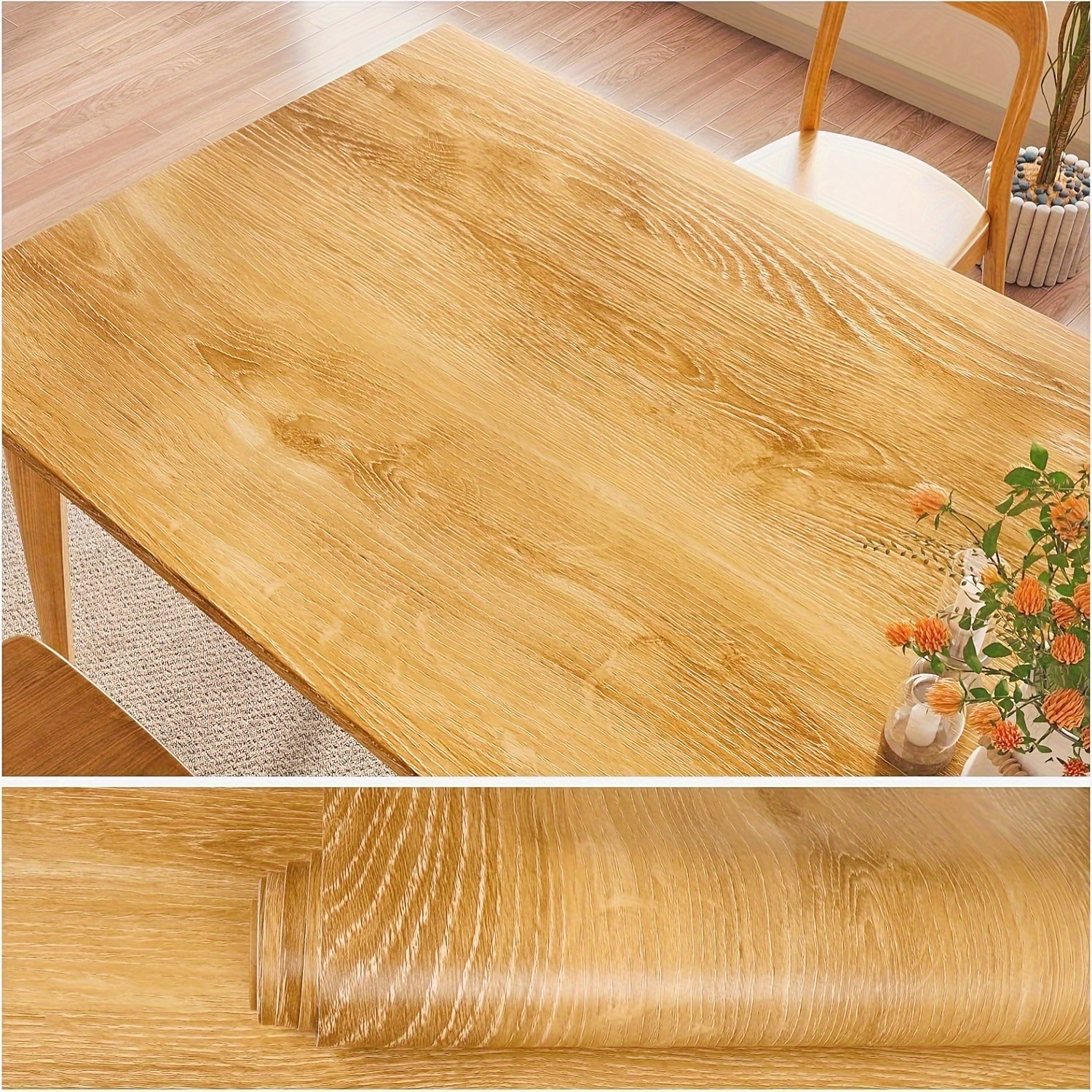 Modern Natural Wood Wallpaper Self-adhesive Waterproof Wall Decor_voghion.com