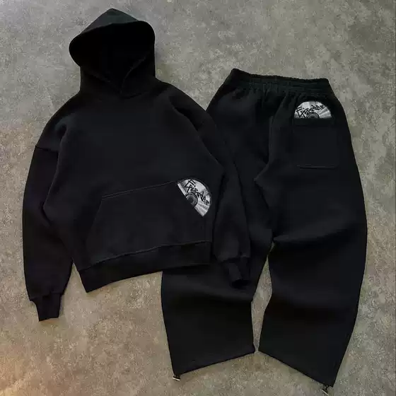 Cross-Border New Sweatshirts, Fashionable Street Style, Versatile Personalized Embroidered Hoodies for Men and Women, Casual Pullover Sweatshirts and Pants