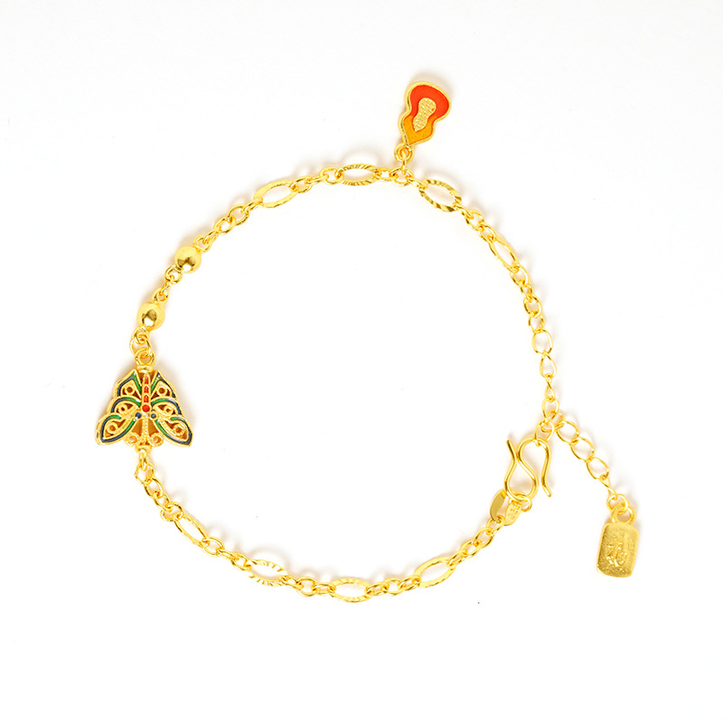 Vietnam Sha Jin Guo Chao Pulsera de mariposa de moda durante mucho tiempo no se desvanece calabaza azul Fu Fu Fu fuente de joyería universal