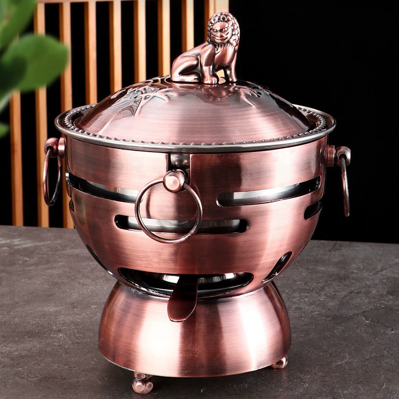 Стальная нержавеющая сталь мисный буфет для еды, один горшок, antique copper, очищенное масло, экологически чистое масло для горячего горшка, одноперсональный кипятильник для коммерческого использования