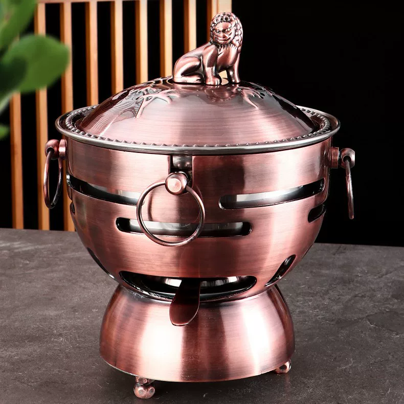 Стальная нержавеющая сталь мисный буфет для еды, один горшок, antique copper, очищенное масло, экологически чистое масло для горячего горшка, одноперсональный кипятильник для коммерческого использования