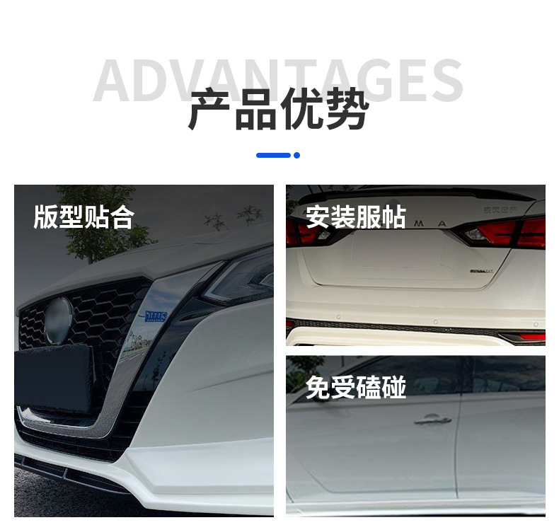 Suitable for 19-22 Nissan Teana Exterior Modification Sports Size Surround Front Lip Side Skirt Rear Wing Rear Lip