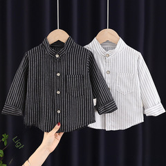 Children's Striped Long Sleeve Shirt for Boys and Girls - 2024 Autumn Fashion, Baby and Toddler Casual Top, Trendy and Stylish