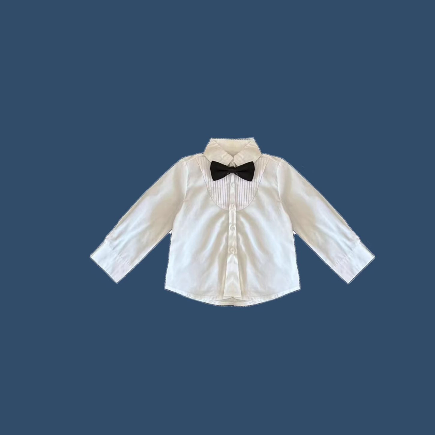 Customized Boys' Gentleman Shirts, Casual Long-Sleeved Baby Suits, Long-Sleeved Dress Shirts, Pure White Dress Shirts, Dress Tops