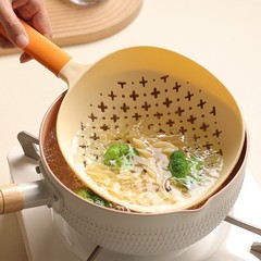 キッチンシリカゲル大漏匙キッチンビッグサイズすくい面漏匙大漏網家庭用長柄滑り止め円形フェンスアスファルト
